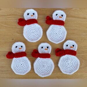 Handmade Snowman Crochet Coasters ⛄️